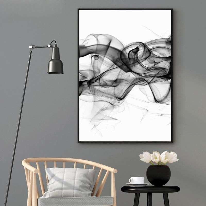 Wall Art 40cmx60cm Stylish Abstract Black 2 Sets Black Frame Canvas - Magdasmall