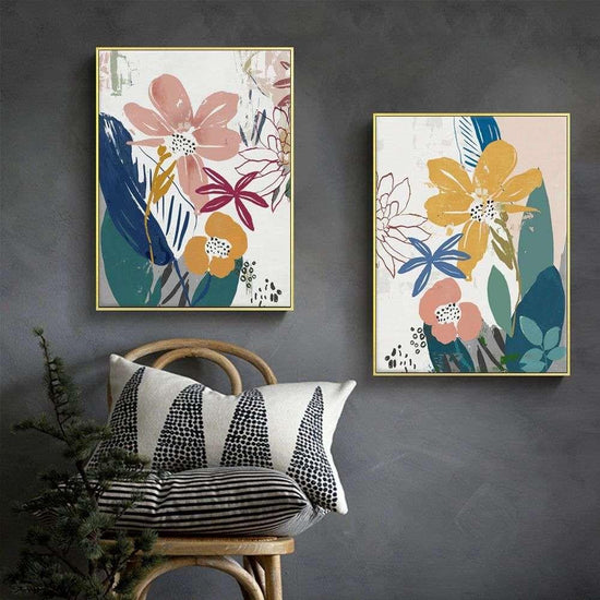 Wall Art 40cmx60cm Summer Smile 2 Sets Gold Frame Canvas - Magdasmall