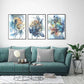 Wall Art 40cmx60cm Watercolor Style Abstract Flower 3 Sets Black Frame Canvas - Magdasmall