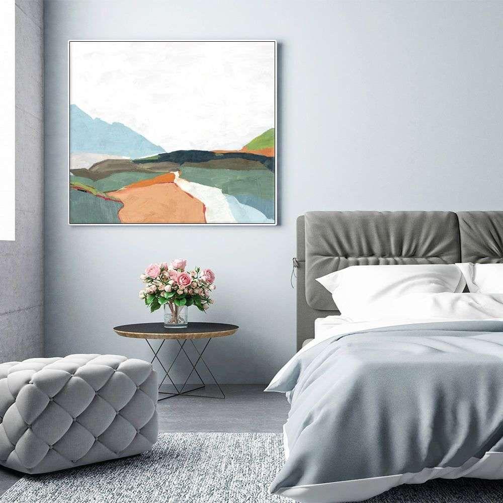 Wall Art 50cmx50cm April Morning White Frame Canvas - Magdasmall