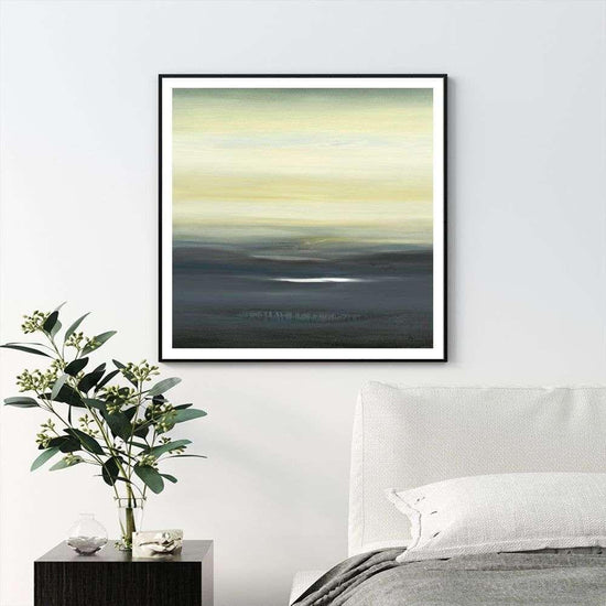 Wall Art 50cmx50cm Land of Serenity Black Frame Canvas - Magdasmall