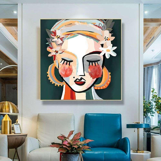 Wall Art 50cmx50cm Sophie II Gold Frame Canvas