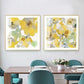 Wall Art 50cmx50cm Yellow Flowers American Style 2 Sets Gold Frame Canvas - Magdasmall