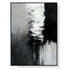 Wall Art 50cmx70cm Abstract Black White Artwork Black Frame Canvas - Magdasmall