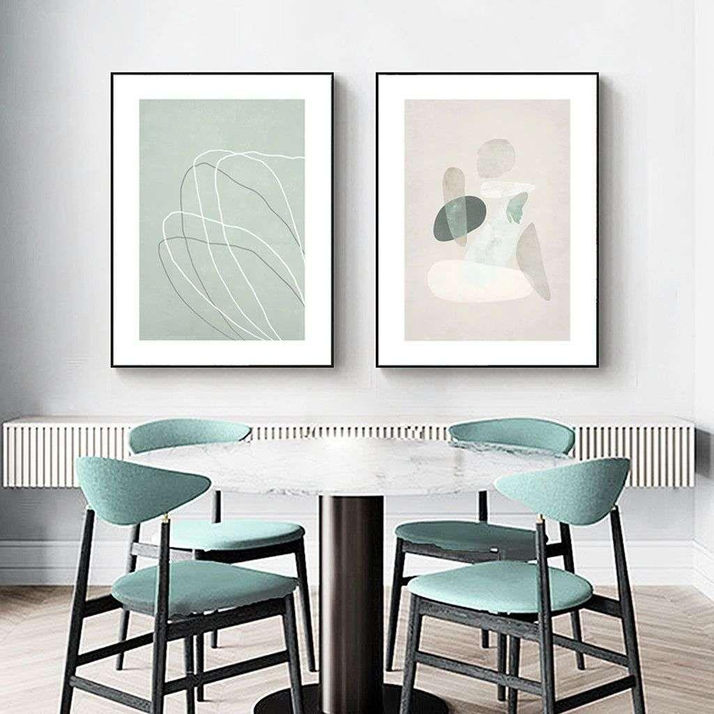 Wall Art 50cmx70cm Abstract body and lines 2 Sets Black Frame Canvas - Magdasmall