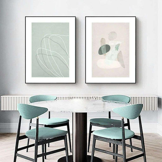 Wall Art 50cmx70cm Abstract body and lines 2 Sets Black Frame Canvas - Magdasmall