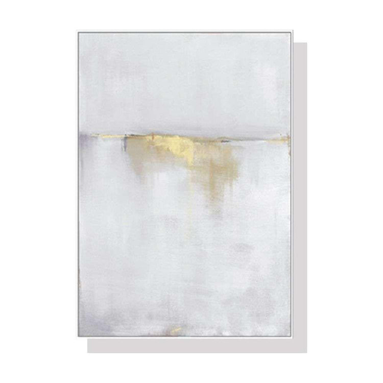 Wall Art 50cmx70cm Abstract gold white single II White Frame Canvas