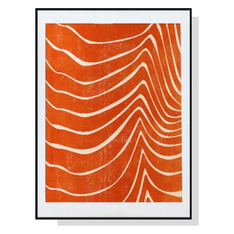 Wall Art 50cmx70cm Abstract Orange Black Frame Canvas - Magdasmall