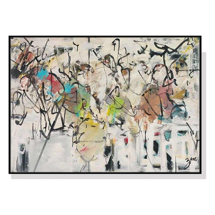 Wall Art 50cmx70cm Abstract White Dream Black Frame Canvas