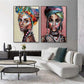 Wall Art 50cmx70cm African women 2 Sets Black Frame Canvas - Magdasmall