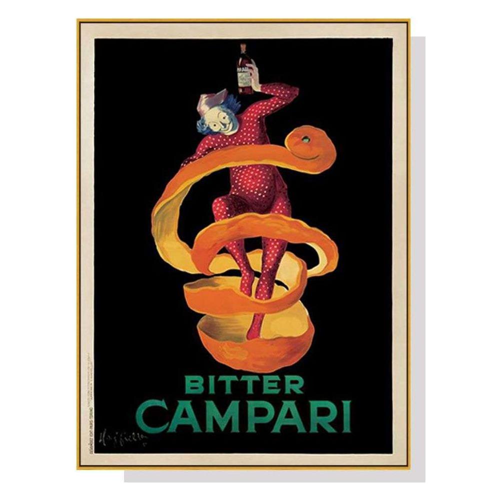 Wall Art 50cmx70cm Bitter Campari Gold Frame Canvas - Magdasmall