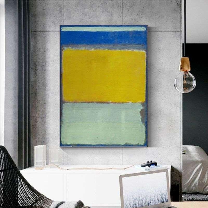 Wall Art 50cmx70cm Blue Yellow Green By Mark Rothko Black Frame Canvas