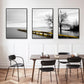 Wall Art 50cmx70cm Calm Lake Bridge Tree Scene 3 Sets Black Frame Canvas - Magdasmall