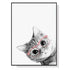 Wall Art 50cmx70cm Cat With Glasses Black Frame Canvas - Magdasmall