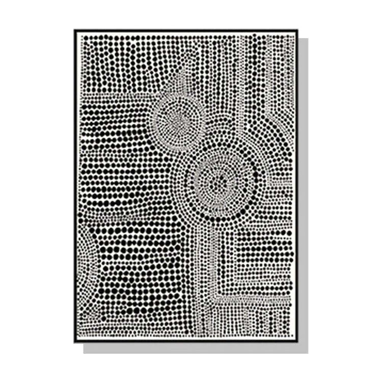 Wall Art 50cmx70cm Clustered Dots A Black Frame Canvas