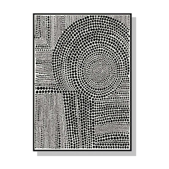 Wall Art 50cmx70cm Clustered Dots B Black Frame Canvas