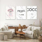 Wall Art 50cmx70cm Fashion Perfume 3 Sets White Frame Canvas - Magdasmall