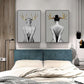 Wall Art 50cmx70cm Girl With Gold Horn 2 Sets Black Frame Canvas - Magdasmall