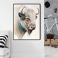 Wall Art 50cmx70cm Great White Buffalo Black Frame Canvas - Magdasmall