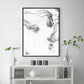 Wall Art 50cmx70cm Jellyfish Black Frame Canvas - Magdasmall