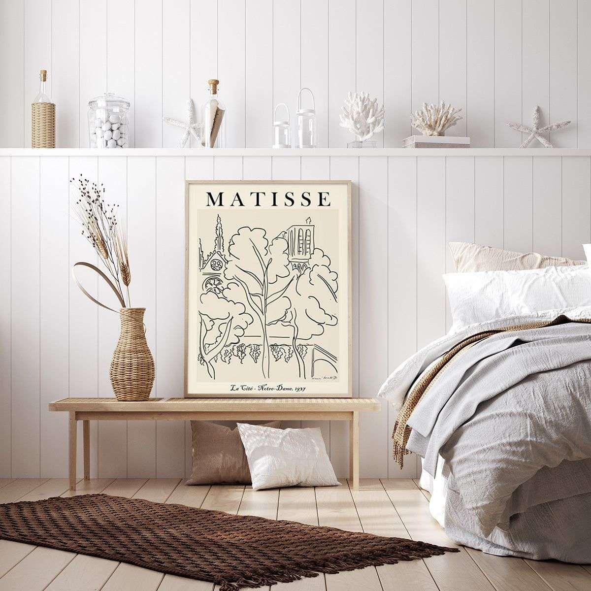 Wall Art 50cmx70cm Line Art By Henri Matisse Wood Frame Canvas - Magdasmall