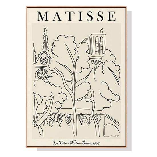 Wall Art 50cmx70cm Line Art By Henri Matisse Wood Frame Canvas - Magdasmall