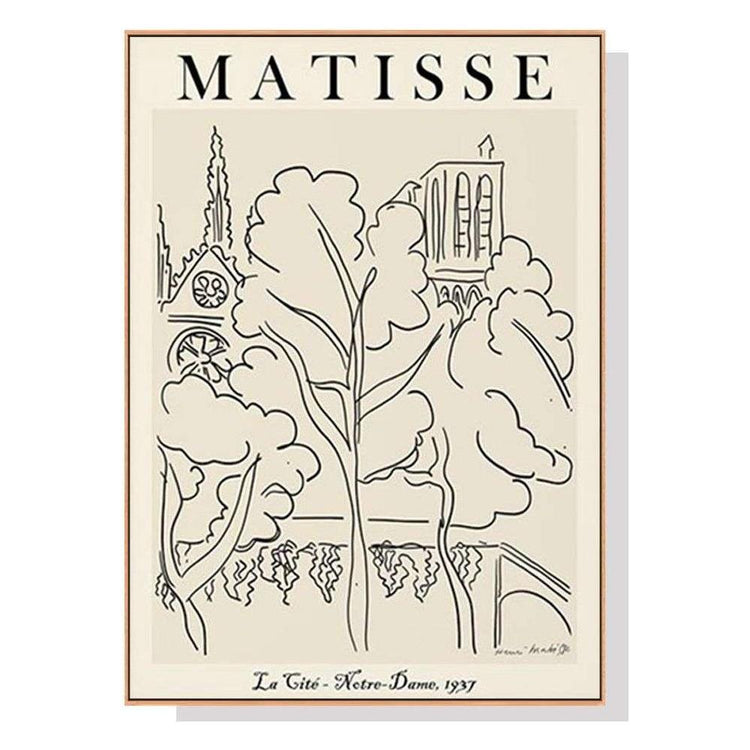 Wall Art 50cmx70cm Line Art By Henri Matisse Wood Frame Canvas - Magdasmall