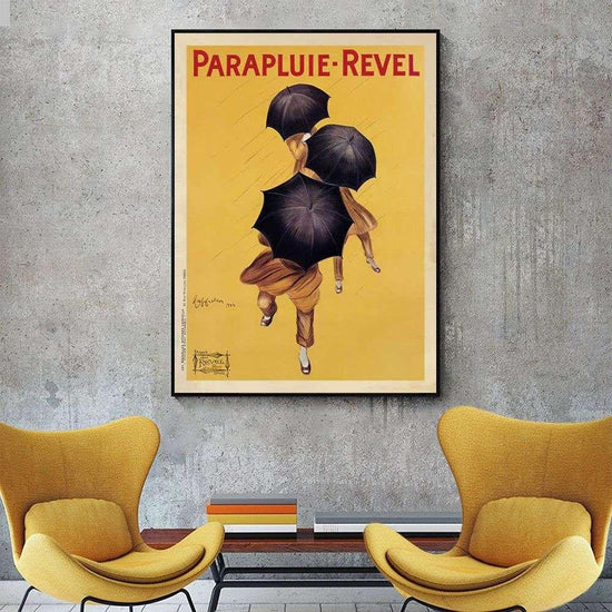 Wall Art 50cmx70cm Parapluie Revel Black Frame Canvas - Magdasmall