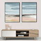 Wall Art 50cmx70cm Pink Beach Landscape 2 Sets Black Frame Canvas - Magdasmall