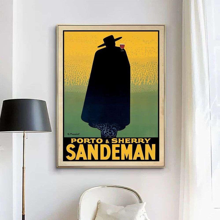 Wall Art 50cmx70cm Sandeman Gold Frame Canvas - Magdasmall