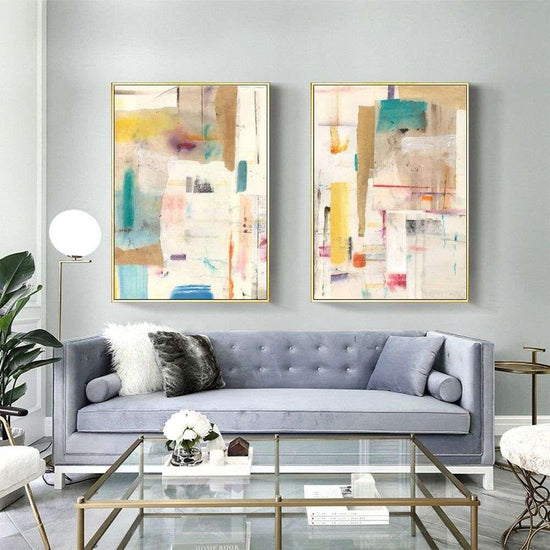 Wall Art 50cmx70cm Sonder By Jean Kenna 2 Sets Gold Frame Canvas - Magdasmall