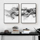 Wall Art 50cmx70cm Stylish Abstract Black 2 Sets Black Frame Canvas - Magdasmall