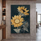 Wall Art 50cmx70cm Sunflowers Black Frame Canvas - Magdasmall