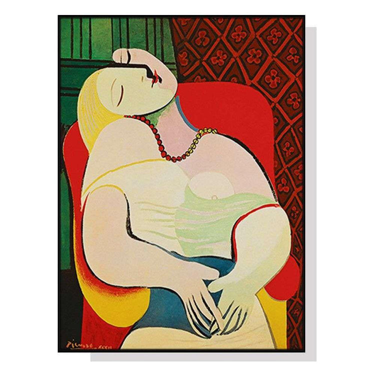 Wall Art 50cmx70cm The dream by Pablo Picasso Gold Frame Canvas - Magdasmall