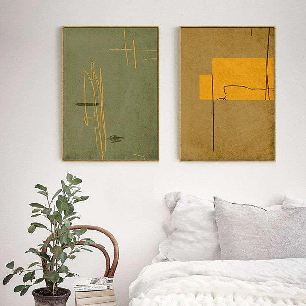 Wall Art 50cmx70cm United Study 2 Sets Gold Frame Canvas - Magdasmall