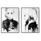 Wall Art 50cmx70cm Watercolor Sketch 2 Sets Black Frame Canvas - Magdasmall