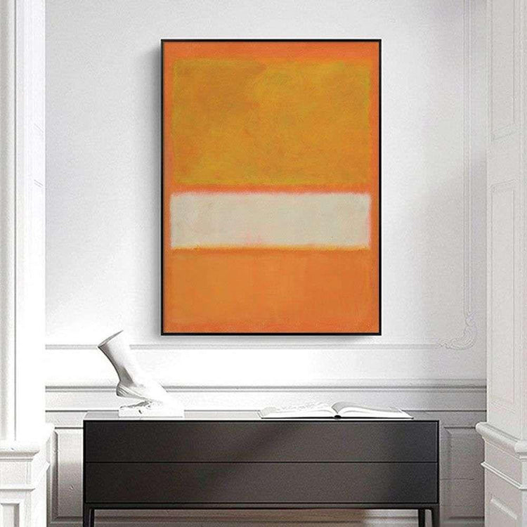 Wall Art 50cmx70cm Yellow By Mark Rothko Black Frame Canvas - Magdasmall