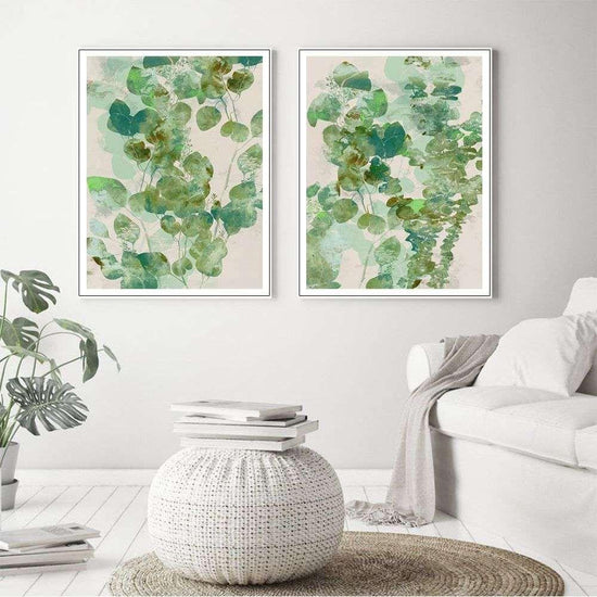 Wall Art 50cmx70cm Zanzibar Gem 2 Sets White Frame Canvas - Magdasmall