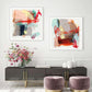 Wall Art 60cmx60cm Abstract Colourful Garden 2 Sets White Frame Canvas - Magdasmall