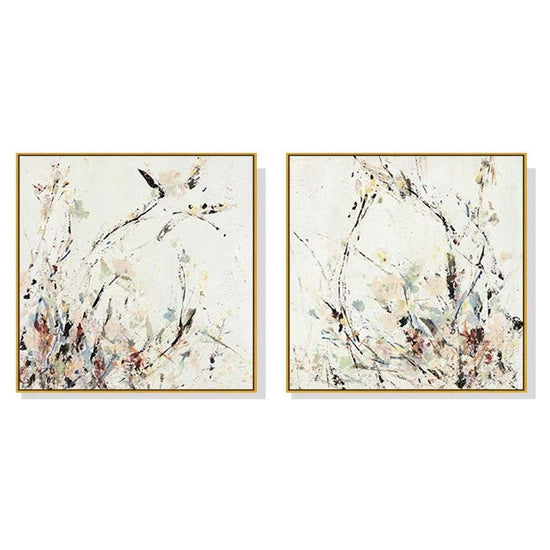 Wall Art 60cmx60cm Afternoon Walk 2 Sets Gold Frame Canvas - Magdasmall