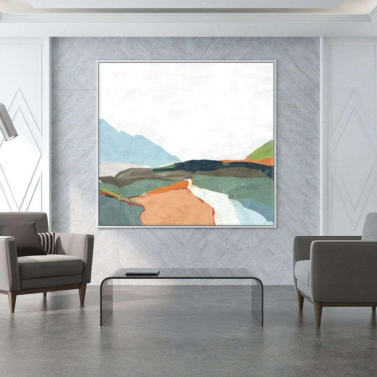 Wall Art 60cmx60cm April Morning White Frame Canvas - Magdasmall