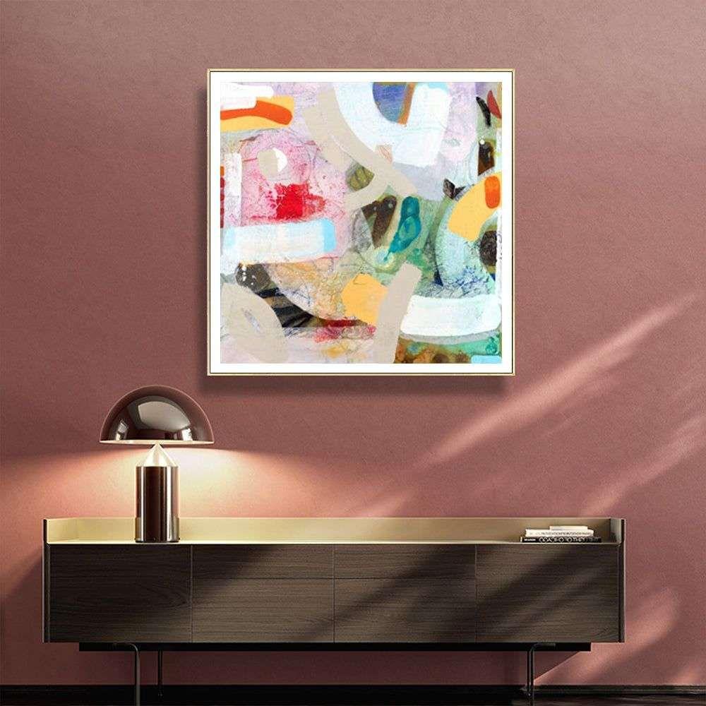 Wall Art 60cmx60cm Changed My Mind IV by Aleah Koury Gold Frame Canvas