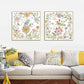 Wall Art 60cmx60cm Floral birds 2 Sets Gold Frame Canvas - Magdasmall