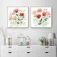 Wall Art 60cmx60cm Florals 2 Sets Gold Frame Canvas - Magdasmall