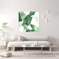 Wall Art 60cmx60cm Tropical Leaves Square Size White Frame Canvas - Magdasmall