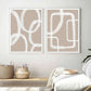 Wall Art 60cmx90cm Abstract White Lines 2 Sets White Frame Canvas