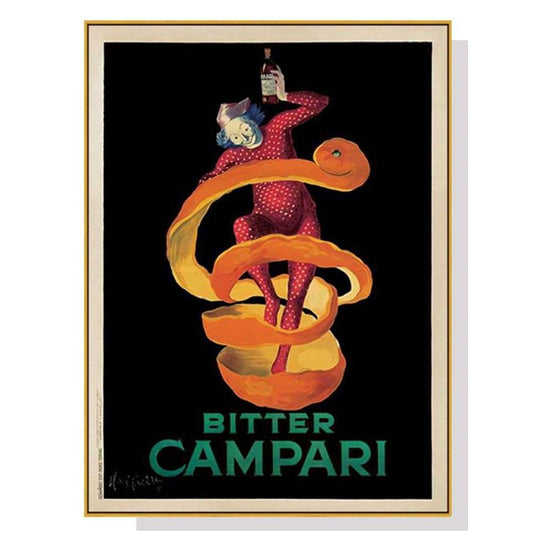 Wall Art 60cmx90cm Bitter Campari Gold Frame Canvas - Magdasmall