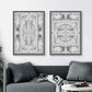 Wall Art 60cmx90cm Black White Pattern 2 Sets Black Frame Canvas