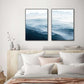 Wall Art 60cmx90cm Blue mountains 2 Sets Black  Frame Canvas - Magdasmall