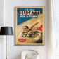 Wall Art 60cmx90cm Bugatti Gold Frame Canvas - Magdasmall